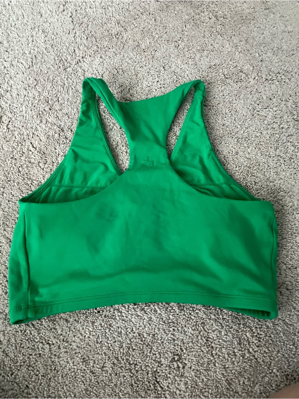 Green Ruched Front Racerback Sports Bra - Picture 2 of 2